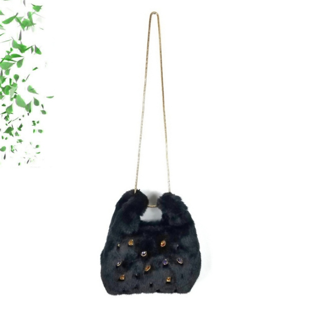 SAM EDELMAN | NWT Faux Fur Bag w Jewels